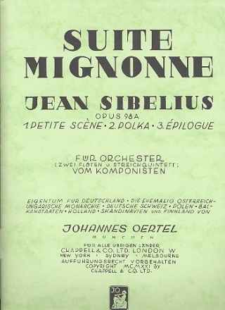 Suite mignonne op.98a für Orchester für 2 Flöten und Streichquintett Stimmen