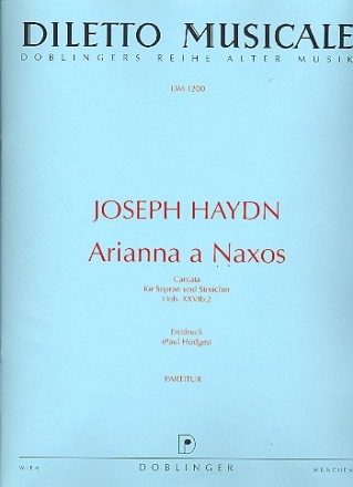Arianna a Naxos Hob.XXVIb:2 fr Sopran und Streicher Partitur