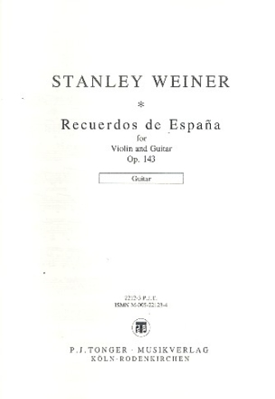 Recuerdos de espana op.143 for violin and guitar Gitarrenstimme