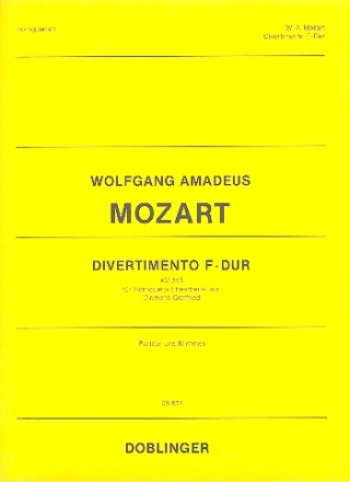 DIVERTIMENTO F-DUR KV213 FUER 4 HOERNER   PARTITUR+STIMMEN GOTTFRIED, CLEMENS, BEARB.