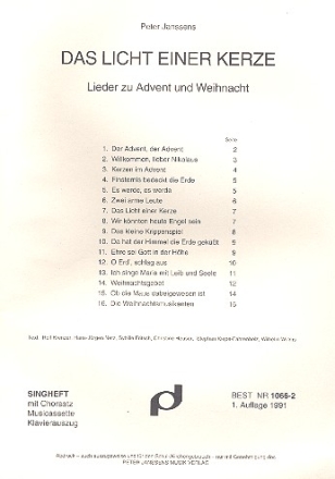 Das Licht einer Kerze fr gem Chor und Instrumente Chorpartitur