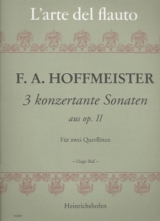 3 konzertante Sonaten aus op.2 fr 2 Querflten Spielpartitur