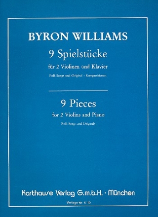 9 Spielstcke fr 2 Violinen und Klavier Folksongs und Originalkompositionen