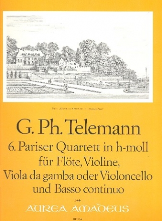 Pariser Quartett h-Moll Nr.6 fr Flte, Violine, Viola da gamba (Violoncello) und Bc