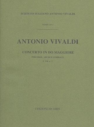 Concerto do maggiore F.7:7 per oboe, archi e cembalo Partitur