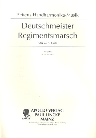 Deutschmeister Regimentsmarsch fr Handharmonika