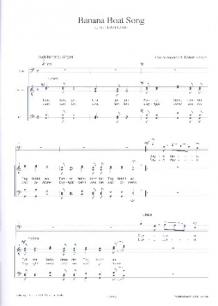 Banana Boat Song fr Bass solo und Mnnerchor a cappella Partitur (dt/en)