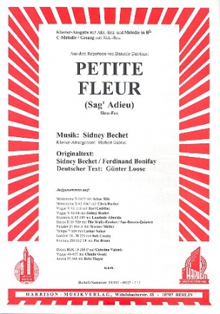 Petite Fleur (Sag' Adieu) fr Klavier mit Melodie in B und Gesangsstimme in C (dt/fr) Einzelausgabe