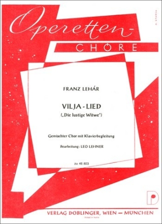 Vilja-Lied fr gem Chor und Klavier Partitur