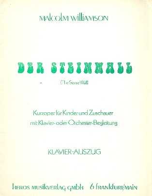 Der Steinwall Kurzoper Klavierauszug