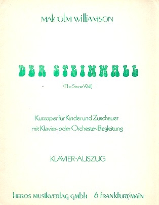 Der Steinwall Kurzoper Klavierauszug
