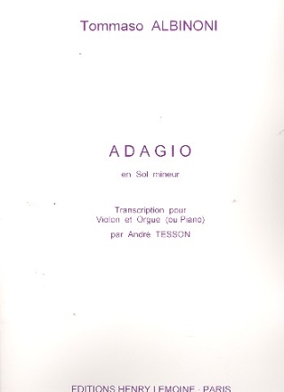 Adagio sol minore pour violon et orgue