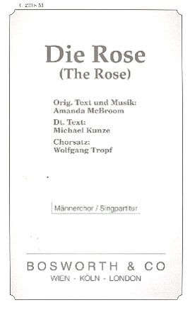 Die Rose fr Mnnerchor a cappella Partitur (dt)