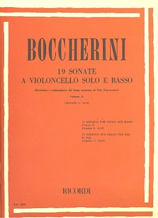19 Sonaten Band 2 (Nr.10-19) fr Violoncello und Bc