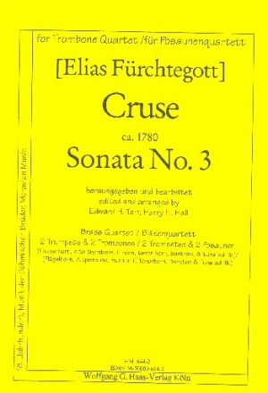 SONTAE NR.3 FUER 2 TROMPETEN UND 2 POSAUNEN   PARTITUR+STIMMEN TARR, EDWARD H., ED