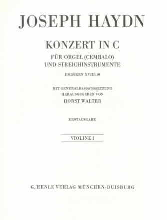 Konzert C-Dur Hob.XVIII:10 fr Orgel und Streicher Violine 1