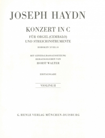 Konzert C-Dur Hob.XVIII:10 fr Orgel und Streicher Violine 2