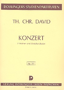 Konzert fr 2 Violinen und Streichorchester Studienpartitur