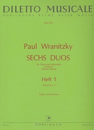 6 Duos Band 1 (Nr.1-2) fr Oboe und Violoncello Partitur und Stimmen