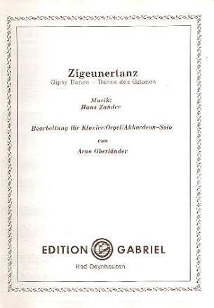 Zigeunertanz: fr Klavier (Orgel, Akkordeon)