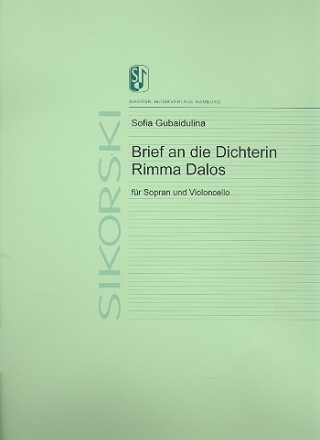 Brief an die Dichterin Rimma Dalos fr Sopran und Violoncello Verlagskopie (russisch transliteriert)