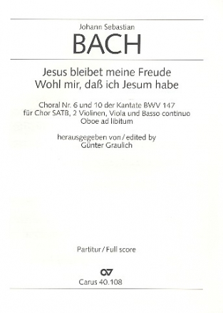 Jesus bleibet meine Freude fr Chor und Orchester Partitur