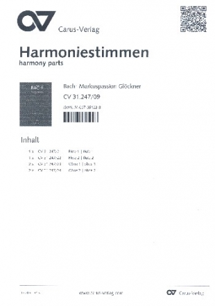 Markuspassion BWV247 fr Soli, Chor und Orchester Harmonie