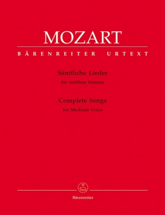 Smtliche Lieder  fr mittlere Singstimme und Klavier (transpos.)