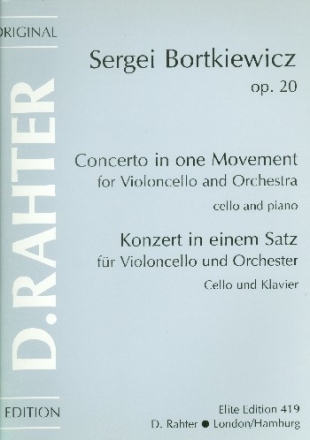 Konzert c-Moll in einem Satz op.20 fr Violoncello und Orchester fr Violoncello und Klavier