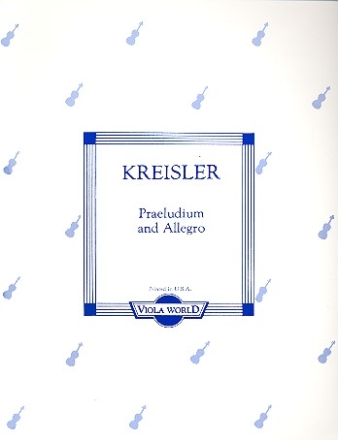 Praeludium and allegro for viola and piano