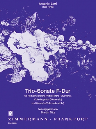 Triosonate F-Dur für Flöte, Viola da gamba (Violoncello) und Bc Stimmen