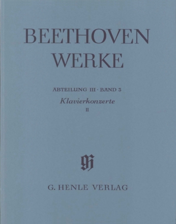 Beethoven Werke Abteilung 3 Band 3 Klavierkonzerte Band 2 (broschiert, mit kritischem Bericht)