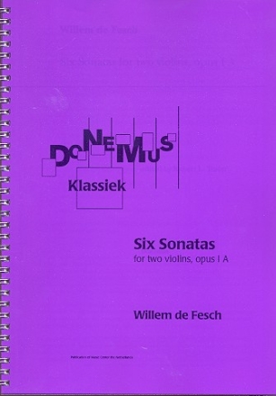 6 Sonatas op.1a for 2 violins score