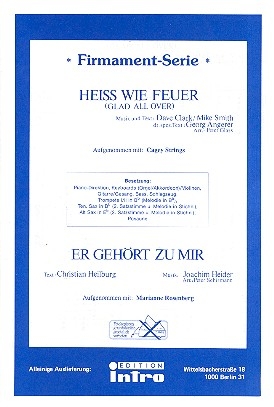 Hei wie Feuer  und   Er gehrt zu mir fr Salonorchester Stimmen