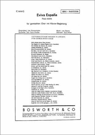 Eviva Espana f�r gem Chor und Klavier Partitur