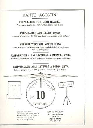 Preparation for Sight-Reading 10 progressive reading of 600 written scores for drums
