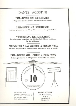 Preparation for Sight-Reading 10 progressive reading of 600 written scores for drums