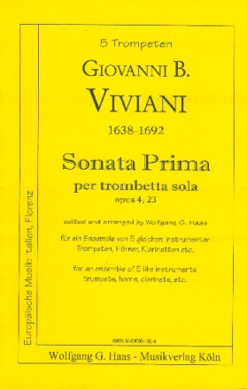 Sonata prima op.4,23 fr 5 gleiche Blser Partitur und Stimmen