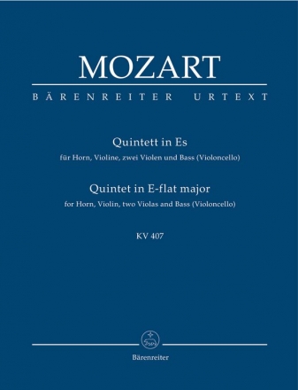 Quintett Es-Dur KV407 fr Horn und Streichquartett Studienpartitur