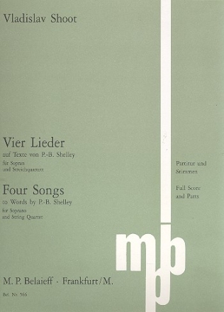 4 Lieder fr Sopran und Streichquartett Partitur und Stimmen