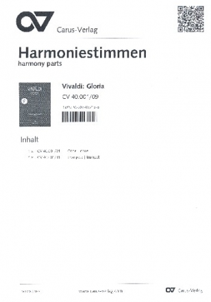 Gloria D-Dur RV589 fr Soli (SSA), Chor und Orchester Harmonie