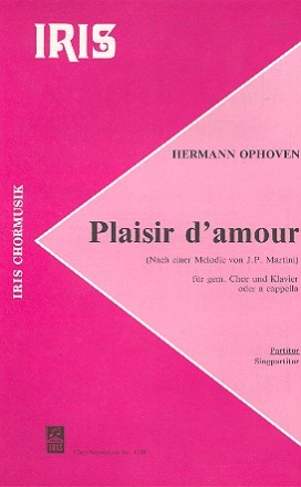 Plaisir d'amour fr gem Chor und Klavier Partitur (dt)