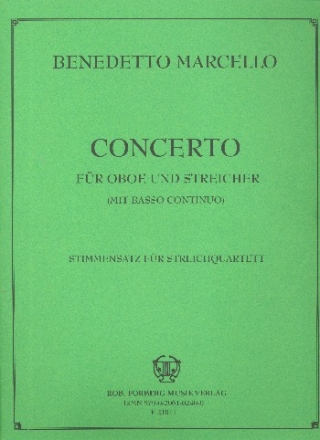 Concerto c-Moll fr Oboe und Streichorchester  Streichquartett Stimmen