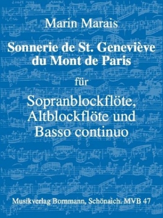 Sonnerie de St. Genevive du Mont de Paris fr 2 Blockflten (SA) und Bc Partitur und Stimmen