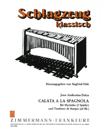 CALATA A LA SPAGNOLA FUER MARIMBA (2 SPIELER) UND TAMBOUR DE BASQUE AD LIB.,   2 SPIELPARTITUREN