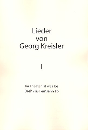 Lieder von Georg Kreisler Band 1 für Gesang und Klavier