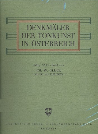Orfeo ed Euridice   Partitur der Wiener Fassung 1762