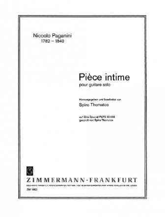 PIECE INTIME POUR GUITARE SOLO THOMATOS, SPIRO, ED.