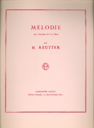 Melodie pour clarinette si b et piano