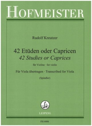 42 Etden oder Capricen  fr Violine, fr Viola bertragen